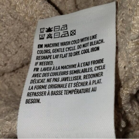 American Eagle Open Hooded Waffle Knit Cardigan Soft Sexy Beige Size Small - Picture 8 of 14